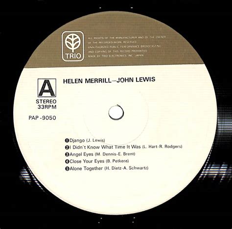 Yahoo オークション e1127 LP John Lewis Helen Merrill