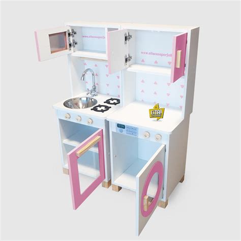 Kit Mini Cozinha Infantil e Máquina de Lavar Infantil Eita Casa