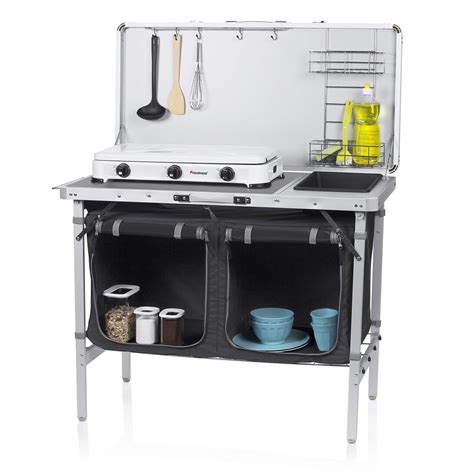 Camp Kitchen With Sink And Tap Camping Unit Go Outdoors Tent Setup