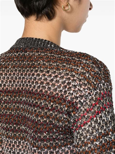 Missoni Sequin Embellished Knitted Cardigan Black FARFETCH UK