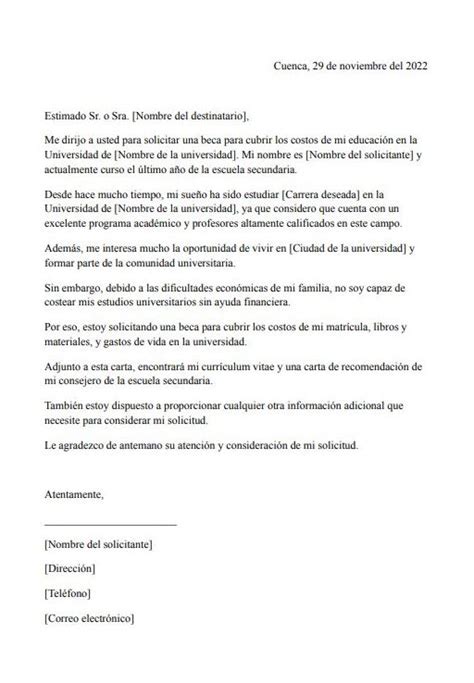 Cómo redactar una carta de solicitud de beca Ejemplos