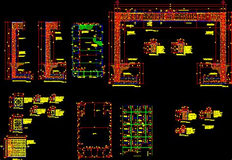 Planos De Detalle De Acero En Columnas De Concreto En Dwg Autocad Hormigón Armado Detalles