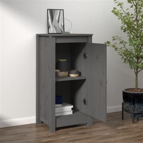 Hua Buffets Bahuts Buffet Gris X X Cm Bois Massif De Pin