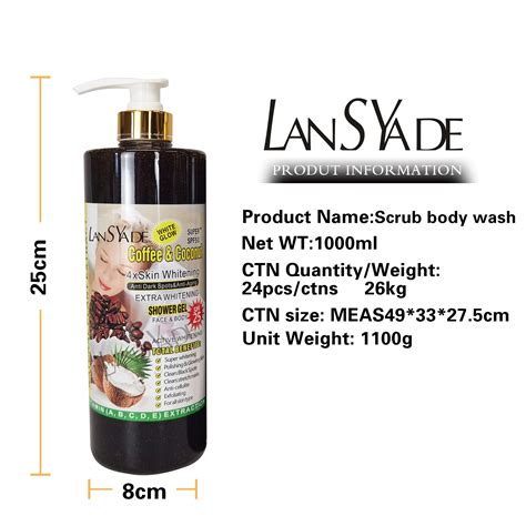 Private Label Shower Gel High Quality Body Wash Scrub Exfoliating