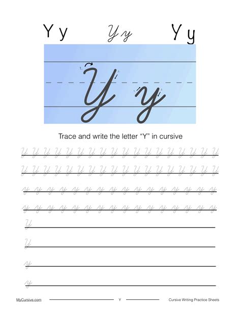 How to Write Cursive Y [Worksheet + Tutorial]