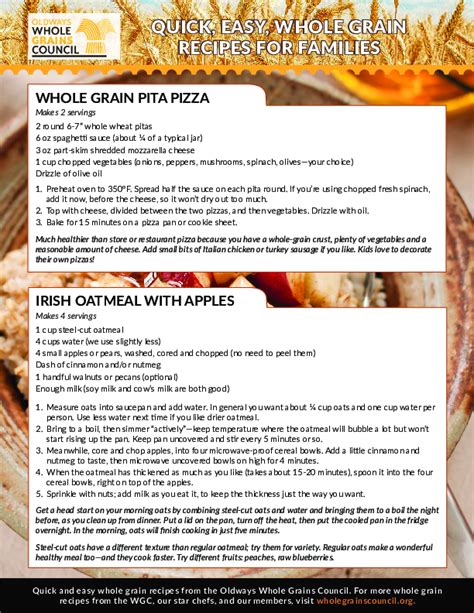 Easy Family Whole Grain Recipes | The Whole Grains Council