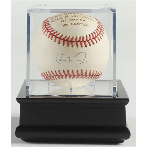 Cal Ripken Jr Signed Oal Commemorative Baseball In Display Case