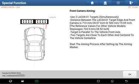 Honda 2016 Elysion Adas Calibration Operation Instructions