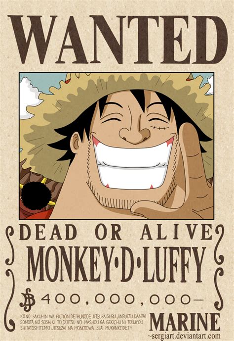 Monkey D. Luffy wanted poster? by SergiART on DeviantArt