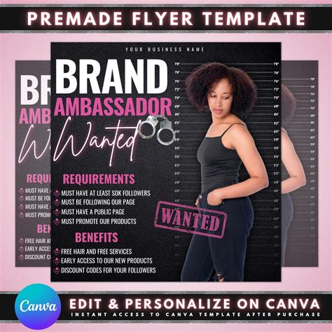 Brand Ambassador Wanted Flyer Diy Flyer Template Design Models Needed Flyer Influencer Flyer