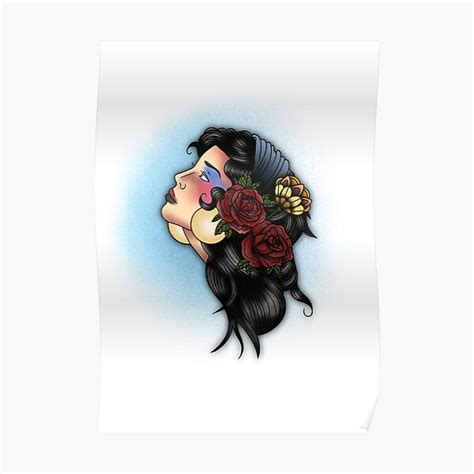 Gipsy Tattoo Style Illustration Poster For Sale By Artspaces Redbubble