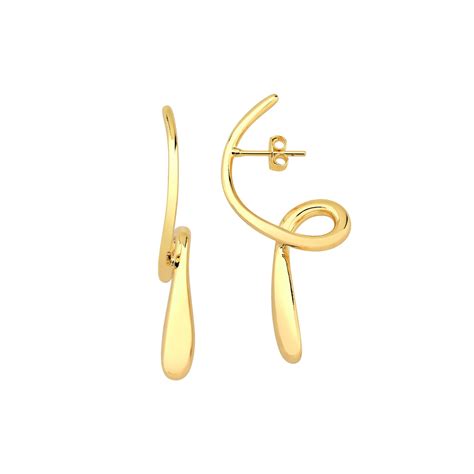 Brinco Celebrate Banhado Em Ouro 18k Liso 7cm