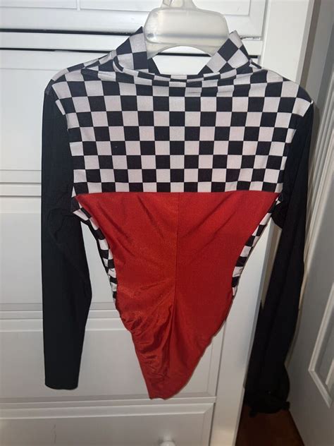 Sexy Forplay Wanna Race Black And Red Bodysuit Racer Driver Costume Ebay