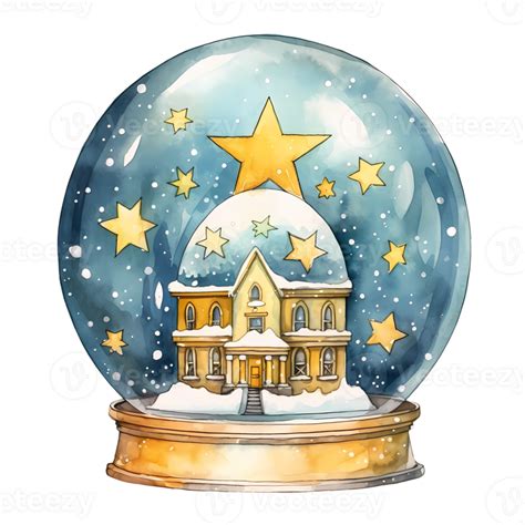 Watercolors Christmas Of Snow Globe Clipart Illustration Ai Generative