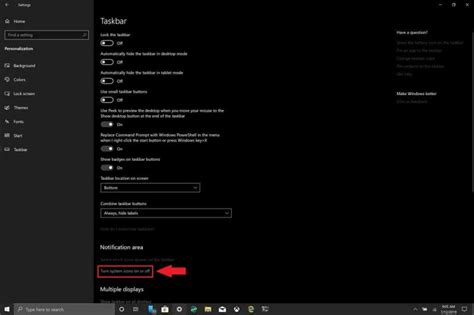 Cómo activar y desactivar los iconos del sistema en Windows 10