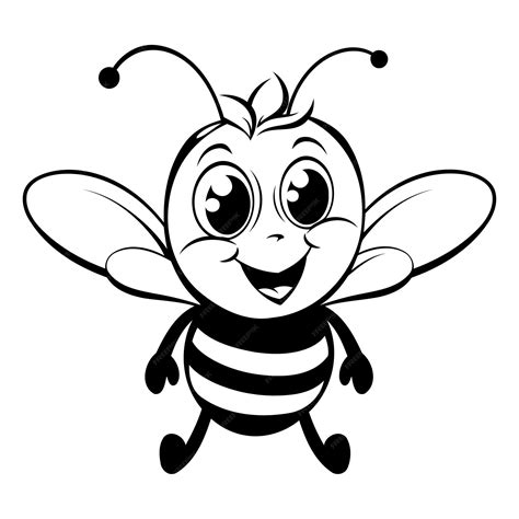 Premium Vector Cute Bee Cartoon Vector Illustration Isolated On A