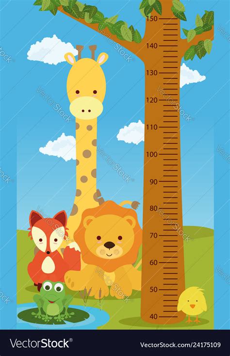 Height chart animals Royalty Free Vector Image