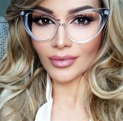 Big Cat Eye Sexy Nikita Pinup Clear Lens Women Eyeglasses Retro Frames