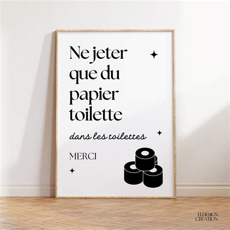 Affiche Wc Imprimer Ne Jeter Que Du Papier Toilette Dans Les