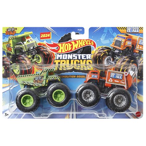 Набір автомоделей Hot Wheels Monster Trucks Позашляховики Gotta Dump vs Will trash it all FYJ