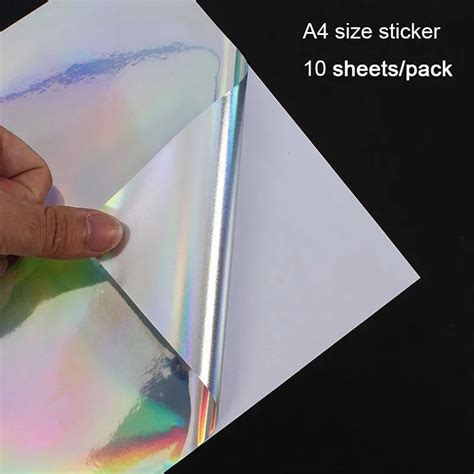 A4 Waterproof Laser Holographic Printable Sticker Paper Glossy Sticker