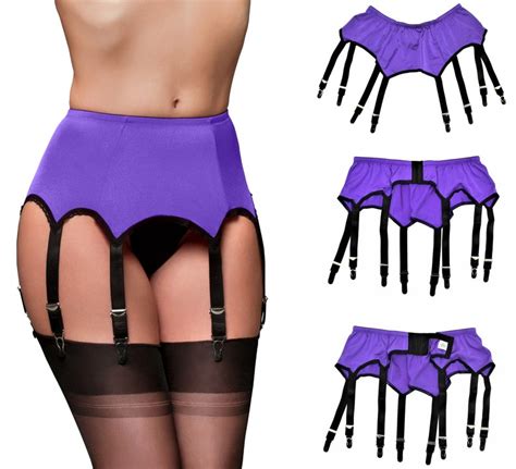 Premier Lingerie Purple 8 Strap Lycra Panel Etsy UK