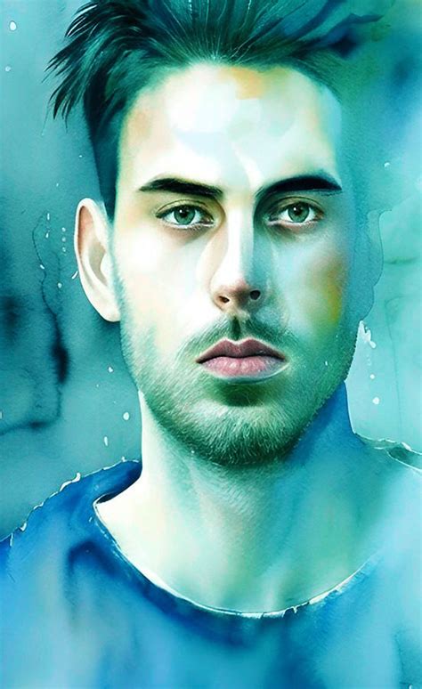 Watercolor Portrait Digital Art By Barroa Artworks Pixels