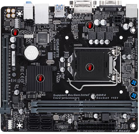 Gigabyte Ga H310m S2v Intel H310 Ultra Durable Motherboard Techbuy