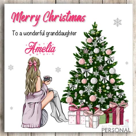 Personalised Female Christmas Card Daughter Granddaughter Niece Sister Friend £2 99 Picclick Uk