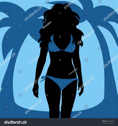 Woman Wearing Bikini Vector Silhouette Stock Vector Royalty Free 438009562 Shutterstock