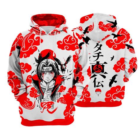 Moletom Naruto Akatsuki Itachi Uchiha Branco Full 3d Shopee Brasil