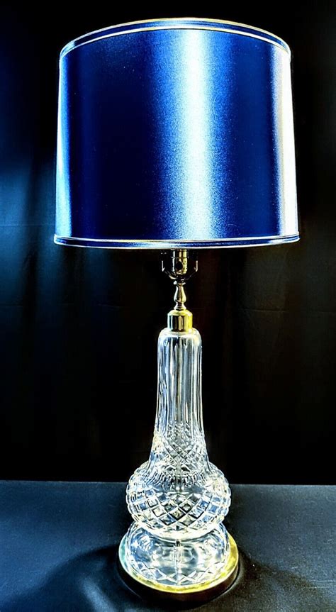 Waterford Antique 1950s Fine Cut Crystal Table Lamp Massive Inches