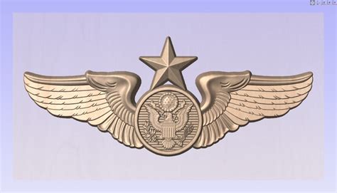 Usaf Senior Enlisted Aircrew Wings Insignia 3d Model Etsy