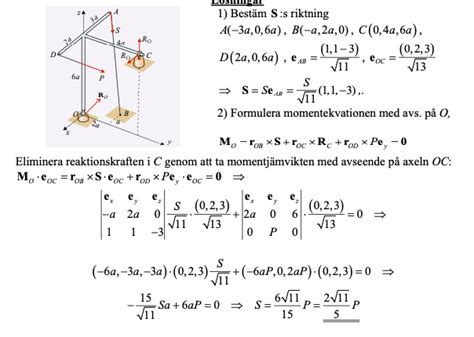 Mekanik Reaktionskrafter Och Moment Med Avseende P En Axel Fysik