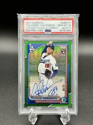 Bowman Chrome Yoshinobu Yamamoto Auto Jersey Match Psa