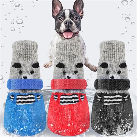 Anti Slip Dog Socks Soft Knitted Rubber Waterproof Paw Protectors with ...