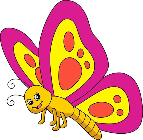 Papillon Dessin Animé Couleur Clipart Illustration 7528205 Art Vectoriel Chez Vecteezy