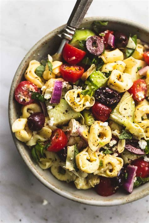 Greek Tortellini Pasta Salad Creme De La Crumb