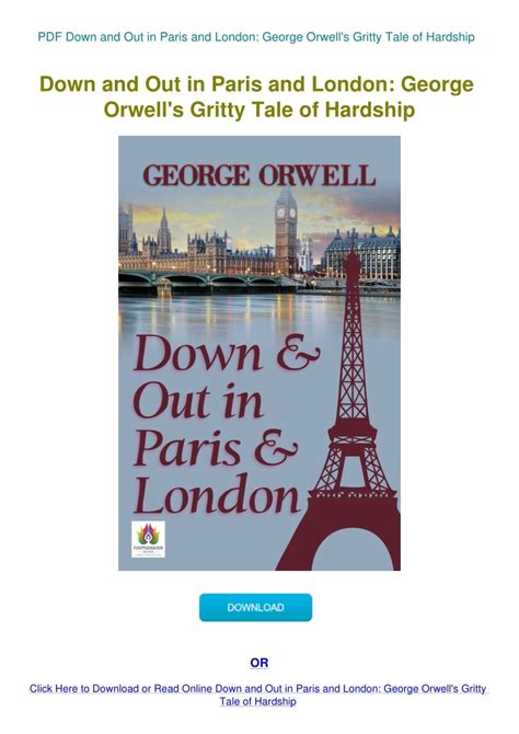 PPT PDF Down And Out In Paris And London George Orwell S Gritty Tale