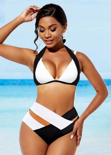 Halter Wide Strap High Waisted Bikini Set Modlily Usd