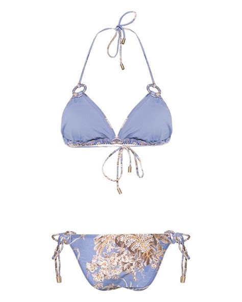 Zimmermann Ottie Ring Detailing Bikini In Blue Lyst