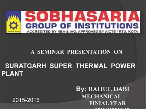 Presentation Suratgarh Super Thermal Power Station By Rahul Dabi Ppt