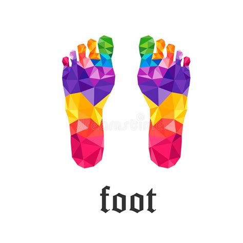 Left And Right Foot Colorful Polygon Stock Vector Illustration Of