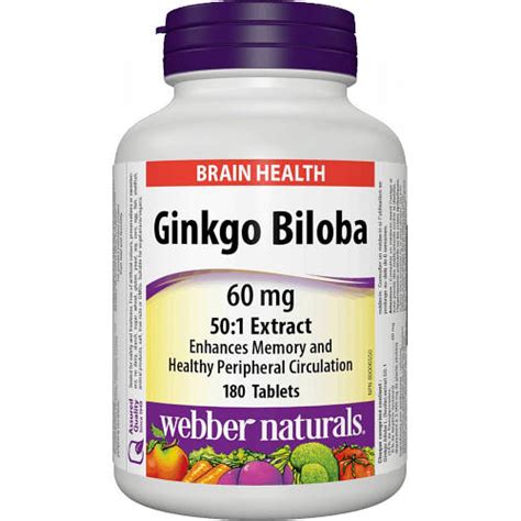 Гинкго Билоба Naturals Webber Ginkgo Biloba 60mg 180 таблеток (ID ...