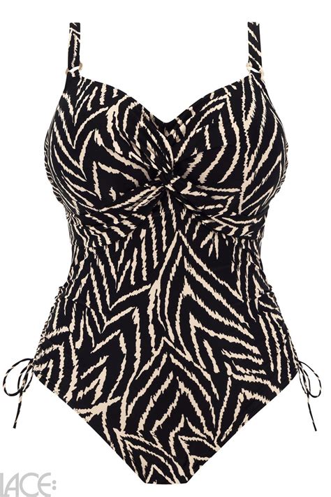 Fantasie Swim Silhouette Island Underwired Swimsuit F K Cup Monochrome Lace Lingerie