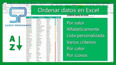 Ordenar Datos En Excel Todas Las Opciones Saber Programas