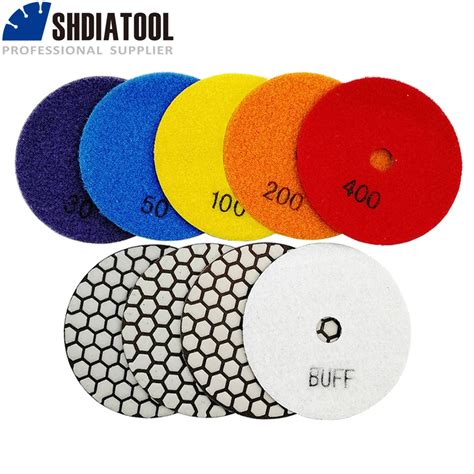 SHDIATOOL 6 Pz Pk Tampone Per Lucidatura A Secco Diamantato Marmo