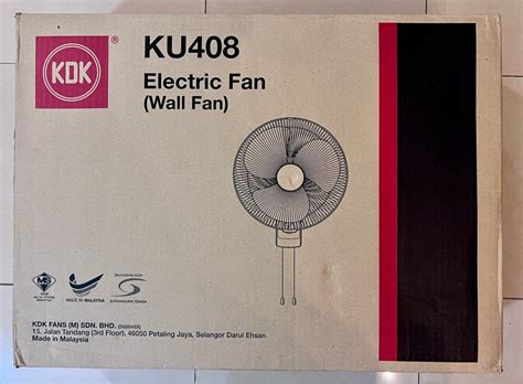 Brand New KDK Wall Fan KU408 White TV Home Appliances Electrical