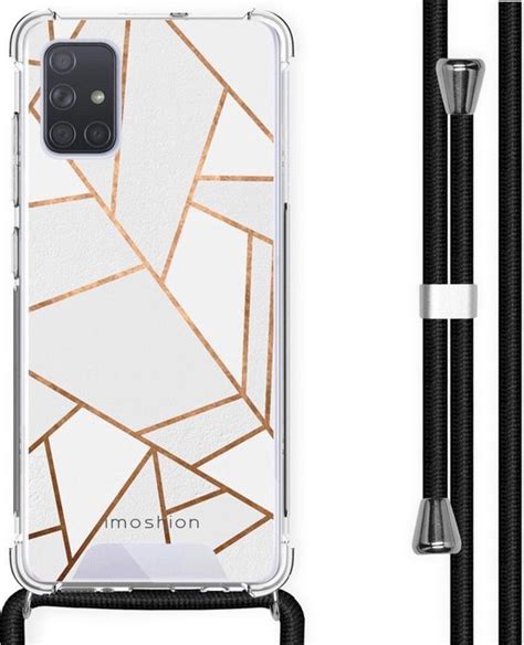 Imoshion Design Hoesje Met Koord Voor De Samsung Galaxy A71 Grafisch Koper Wit Goud