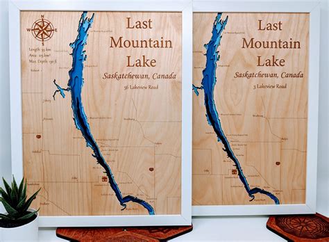 Bathymetric Last Mountain Lake Map Erlenmeyer Designs Science